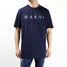 【5/31迄！SNSフォロワーさん限定 5％OFFクーポン発行中】MARNI マルニ Logo T-Shirts Tシャツ 半袖 クルーネック レギュラーフィット コットン ロゴ メンズ HUMU0198PQ USCW21