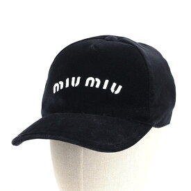 4/30迄！Instagramフォロワーさん限定クーポン発行中！MiuMiu ミュウミュウ Velvet Baseball Cap ベースボールキャップ ベルベット 帽子 キャップ 刺繍 ロゴ スポーティ カジュアル キレカジ レディース 5HC179 068