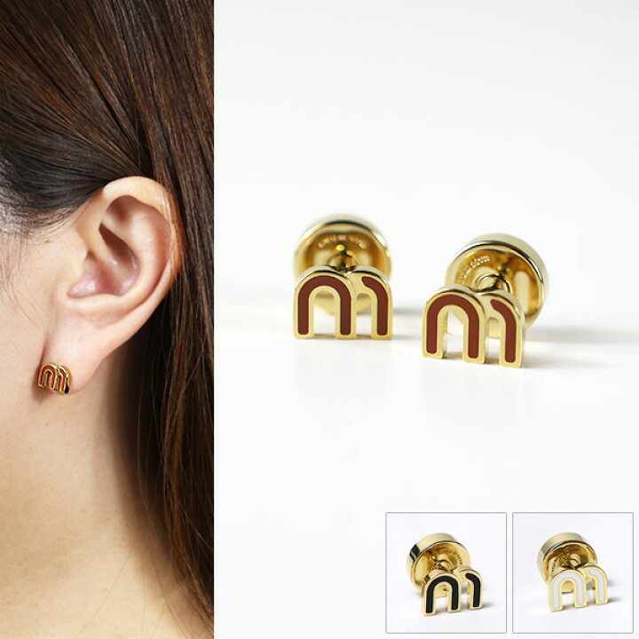 楽天市場】MiuMiu ミュウミュウ Enameled Metal Earrings ピアス 