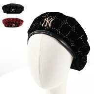 MLB Korea エムエルビーコリア ベレー帽 Monogram Velvet Beret 3ACBVG016 レディース 帽子 モノグラム …