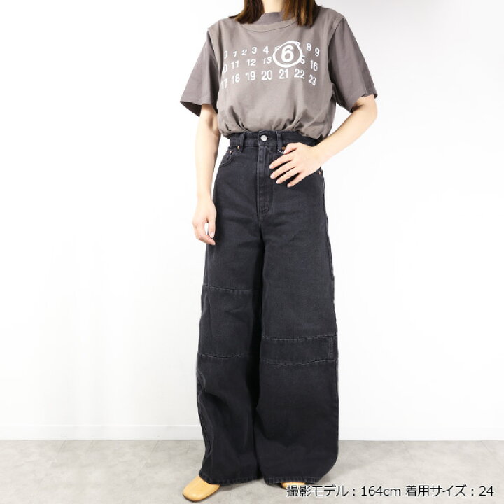 楽天市場】MM6 エムエムシックス Patchwork Wide Flare Jeans ジーンズ 