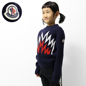 MONCLER ENFANT モンクレール Sweater セーター ニット 長袖 クルーネック ウール ロゴ キッズ 男の子 女の子 9C00003M1242