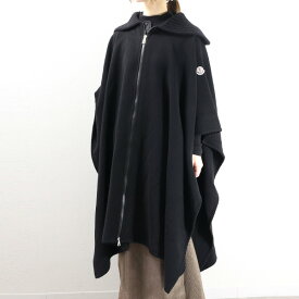 MONCLER モンクレール CAPE ケープ ポンチョ ジップアップ セーラーカラー リブ ウール ロング丈 アイコンパッチ レディース 3G000 05 0U134