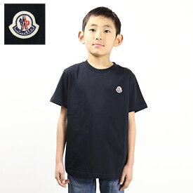 MONCLER モンクレール Logo Patch Crewneck T-Shirts Tシャツ 半袖 クルーネック コットン ロゴパッチ ワンポイント キッズ 男の子 女の子 ユニセックス 8C00027 83907