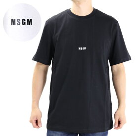 MSGM エムエスジーエム MINI LOGO T-SHIRT 2000 MM500 200002 半袖 Tシャツ クルーネック ミニロゴ コットン シンプル メンズ