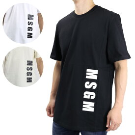 MSGM エムエスジーエム LOGO T-SHIRT 3240 MM95 227298 ロゴプリント 半袖 Tシャツ クルーネック コットン メンズ