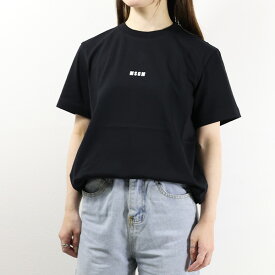 MSGM エムエスジーエム MINI LOGO T-Shirt Tシャツ プリントTシャツ ロゴ コットン 半袖 クルーネック レディース 2000 MDM500 200002