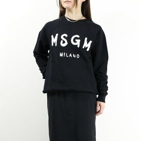 MSGM エムエスジーエム Logo Sweatshirt スウェット トレーナー ペイント ロゴ コットン 長袖 クルーネック レディース 2000 MDM513 200000