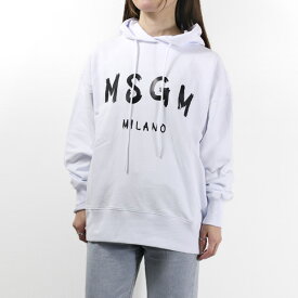 MSGM エムエスジーエム Logo Hoodie パーカー プルオーバー ペイント ロゴ コットン 長袖 レディース 2000 MDM515 200000