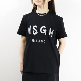 【3月31迄！タイムセール価格！】MSGM エムエスジーエム Logo T-Shirt Tシャツ 半袖 クルーネック ロゴT コットン レディース 3441 MDM510 G237002