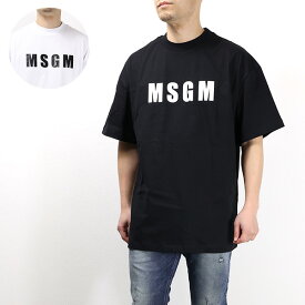 【3月31迄！タイムセール価格！】MSGM エムエスジーエム LOGO T-SHIRT 3440 Tシャツ 半袖 クルーネック ロゴT ロゴプリント コットン メンズ MM163 237002