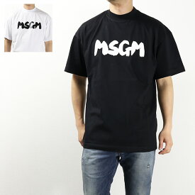 MSGM エムエスジーエム Logo T-Shirts Tシャツ 半袖 クルーネック コットン ペイントロゴ ロゴT カットソー メンズ 3440 MM201 237002