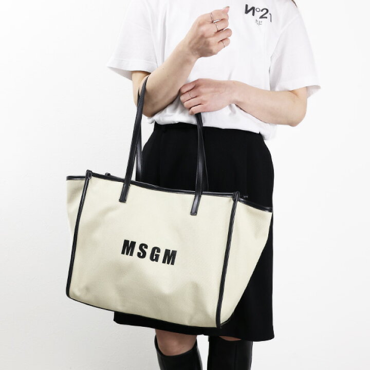 楽天市場】MSGM エムエスジーエム Canvas Logo Tote Bag トートバッグ 