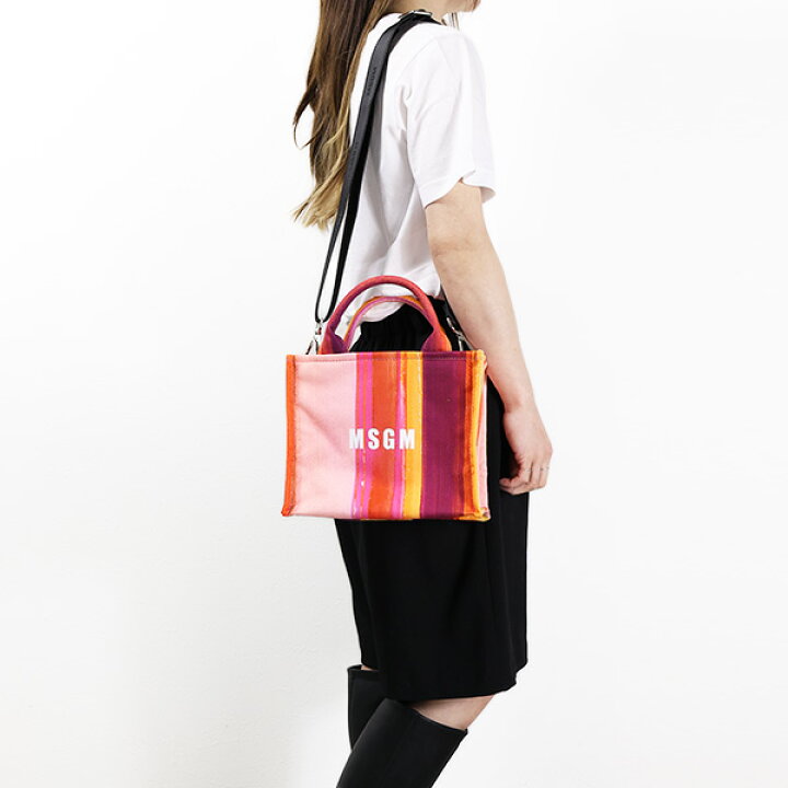 楽天市場】MSGM エムエスジーエム Stripe Tote Small Bag ミニ トート 