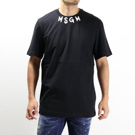 【3月31迄！タイムセール価格！】MSGM エムエスジーエム LOGO ON THE NECK T-SHIRTS ロゴ ネック Tシャツ 半袖 クルーネック ロゴT ロゴプリント コットン メンズ 3540MM103 237798