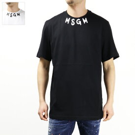 MSGM エムエスジイエム LOGO ON THE NECK T-SHIRTS Tシャツ 半袖 クルーネック レギュラーフィット コットン ロゴ メンズ 3640MM118 247002