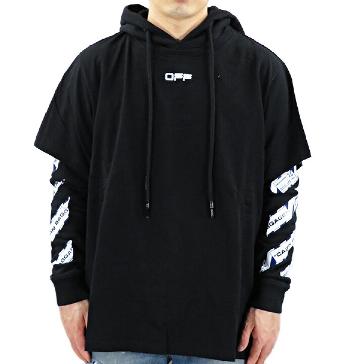 楽天市場】Off White オフホワイト AIRPORT TAPE DOUBLE TEE HOODI 