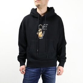 【5/31迄！SNSフォロワーさん限定 5％OFFクーポン発行中】Off-White オフホワイト CARAVAGGIO HAND OVER FLATLOCK HOODIE パーカー フーディー プルオーバー 長袖 コットン ロゴ ストリート メンズ OMBB073F21FLE002