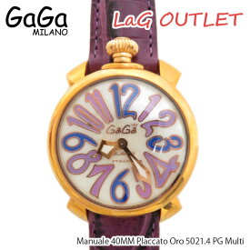 【5/31迄！SNSフォロワーさん限定 5％OFFクーポン発行中】【LaGアウトレット】【訳あり：箱無し】GaGa Milano ガガ ミラノ Manuale 40MM Placcato Oro 5021.4 アウトレット 訳あり 腕時計 時計 手巻き クオーツ メンズ