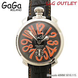 【LaGアウトレット】【訳あり：箱無し】GaGa MILANO ガガ ミラノ Manuale 48MM 5010.11S Black Black Swiss Model[5010.11S]