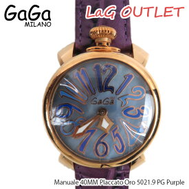 【LaGアウトレット】【訳あり：箱無し】GaGa MILANO ガガ ミラノ Manuale 40MM Placcato Oro 5021.9 PG Purple 腕時計 時計 手巻き クオーツ メンズ