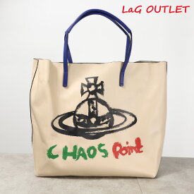 【5/31迄！SNSフォロワーさん限定 5％OFFクーポン発行中】【LaGアウトレット】Vivienne Westwood ヴィヴィアン STUDIO LEATHER SHOPPER トートバッグ 鞄 オーブ ペイントロゴ レザー 本革 メンズ レディース ユニセックス アウトレット 42020016 L003P