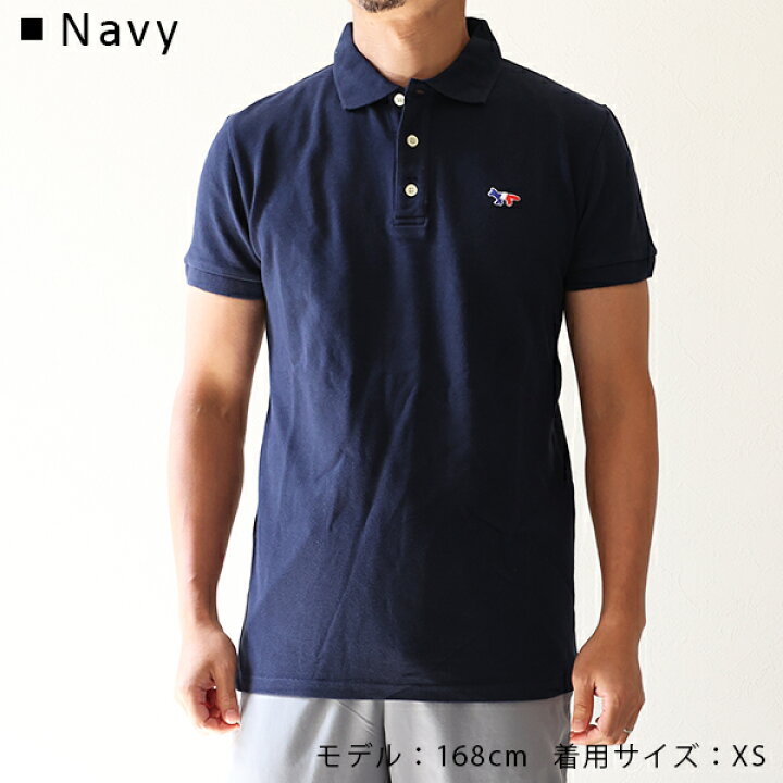 MAISON KITSUNE◇ポロシャツ/S/コットン/NVY/PM00209KP0002 ポロシャツ 