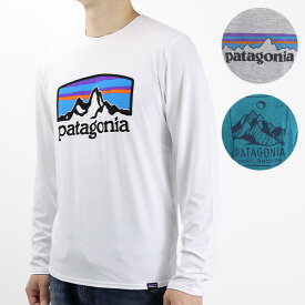 4/30迄！Instagramフォロワーさん限定クーポン発行中！【ネコポス配送 1枚迄】Patagonia パタゴニア Ms L/S Capilene Cool Daily Graphic Shirt 45190 Tシャツ 長袖 速乾 クルーネック アウトドア ロゴ メンズ ロンT 白 ホワイト 野外フェス 海 山 キャンプ