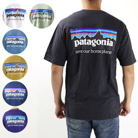 【ネコポス配送:1枚迄】Patagonia パタゴニア Ms P-6 Mission Organic T-Shirt Tシャツ 半袖 クルーネック ロゴプリント スポーティー コットン100% メンズ 37529 野外フェス 海 山 キャンプ