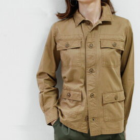 Pompadour ポンパドール Chino Jungle Shirt チノ ジャングル シャツ [レディース アウター トップス ミリタリー]