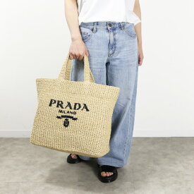 4/30迄！Instagramフォロワーさん限定クーポン発行中！PRADA プラダ Raffia Tote Bag トートバッグ 鞄 ラフィア ロゴ刺繍 レディース 1BG392 L2A2T