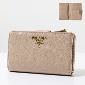 PRADA プラダ Bi-Fold Wallet 二つ折り財布 折りたたみ財布 小銭入れあり コンパクト ロゴ レザー 本革 シンプル レディース 1ML225 QWA F0236