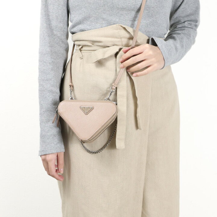 楽天市場】PRADA プラダ Powder Pink Saffiano Leather Mini Pouch  