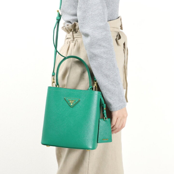 楽天市場】PRADA プラダ Small Saffiano Leather Prada Panier Bag  