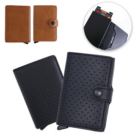 【ネコポス配送：1点迄】SECRID セクリッド Mini Wallet THE PERFORATED スリムウォレット パーフォレイティド 折りたたみ財布 ミニ財布 クレジットカードケース コンパクト 本革 メンズ レディース ユニセックス 父の日 ギフト プレゼントにおすすめ