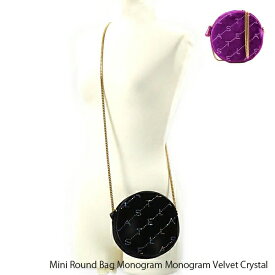 STELLA McCARTNEY ステラマッカートニー Mini Round Bag Monogram Velvet Crystal ショルダーバッグ クロスボディバッグ チェーンバッグ 鞄 ミニラウンドバッグ ポシェット モノグラムロゴ レディース[581289W8545]