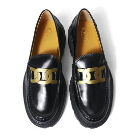 【3月31迄！タイムセール価格！】TODS トッズ Kate Leather Loafers ケイト レザー ローファー 本革 ロゴ 厚底 靴 レディース XXW08J0HL60SHA