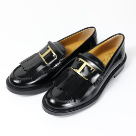 TODS トッズ T TIMELESS Fringe Leather Loafers レザー ローファー Tタイムレス 本革 メタルロゴ フリンジ 靴 レディース XXW59C0GC10SHA