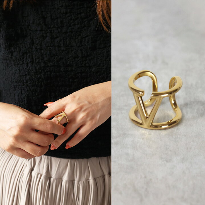 楽天市場】VALENTINO ヴァレンティノ Vlogo Signature metal ring 