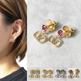 VALENTINO ヴァレンティノ Vlog Signature swarovski earrings ピアス アクセサリー 両耳用 メタル クリスタル スワロフスキー Vロゴ エレガント レディース 4W2 J0H29 YCW