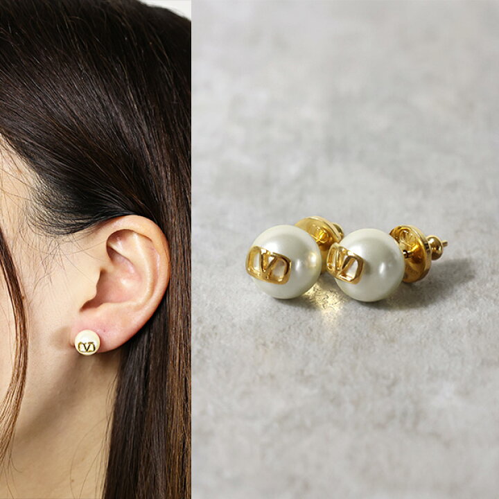 楽天市場】VALENTINO ヴァレンティノ Vlog Signature pearl earrings 