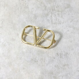 【5/31迄！SNSフォロワーさん限定 5％OFFクーポン発行中】VALENTINO ヴァレンティノ Vlog metal brooch ブローチ アクセサリー メタル Vロゴ カジュアル シンプル エレガント レディース 4W2 J0E82 MET