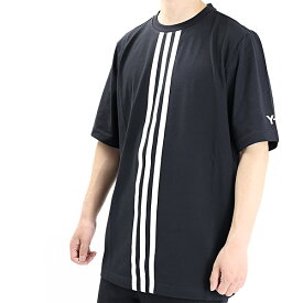 【5/18限定！当選確率1/2 最大100％バック】Y-3 ワイスリー M CH1 SHORT SLEEVE CENTER FRONT STRIPES TEE Tシャツ クルーネック 半袖 ロゴ コットン100％ スポーティ メンズ HG6095