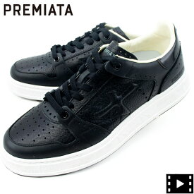 【セール 半額以下】プレミアータホワイト スニーカー メンズ レザー ローカットスニーカー PREMIATA WHITE QUINN PRH 5845 BLK【返品交換不可】special priceBM