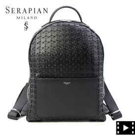 セラピアン バックパック カーフレザー スモールバックパック モザイコ SERAPIAN MOSAICO SMALL BACKPACK SRMOSMLL712328Y001 SRP BLACK