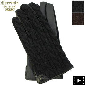 コレアーレグローブス 手袋 メンズ ラムレザー カシミヤ グローブ 手袋 タッチパネル対応 Correale gloves CRM-6091 CRG