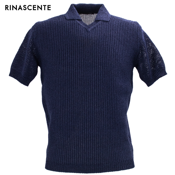 リナシェンテ ポロシャツ メンズ 和紙 サマーニット スキッパーポロ RINASCENTE 223-76101 RST 179