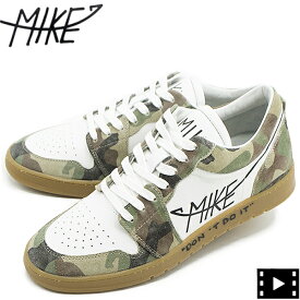 マイク スニーカー メンズ カーフレザー カモフラージュ ローカットスニーカー MIKE MKSH01-020 MIK CAMOUFLAGE