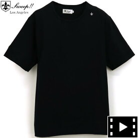 スウィープ ロサンゼルス Tシャツ メンズ コットン 半袖 クルーネックTシャツ Sweep!! LosAngeles BASIC T SHIRTS SL160001 BLACK（ブラック）【送料込】