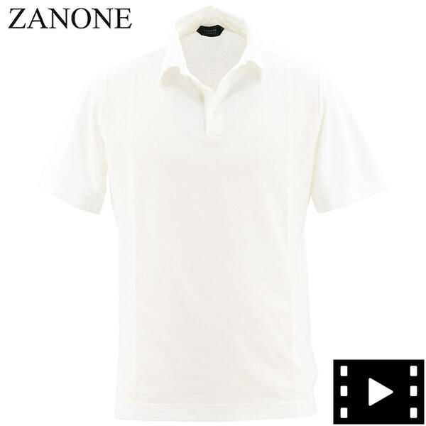 ザノーネ ポロシャツ メンズ アイスコットン ポロシャツ レギュラーフィット ZANONE POLO MC 812476 ZAN Z0380  Z0001（ホワイト） - rideo.com.ar